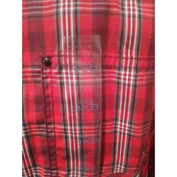 NWT Sean John Shirt Mens 3XB Red Plaid Short Sleeve Button Up Rap NEW - Picture 4 of 13